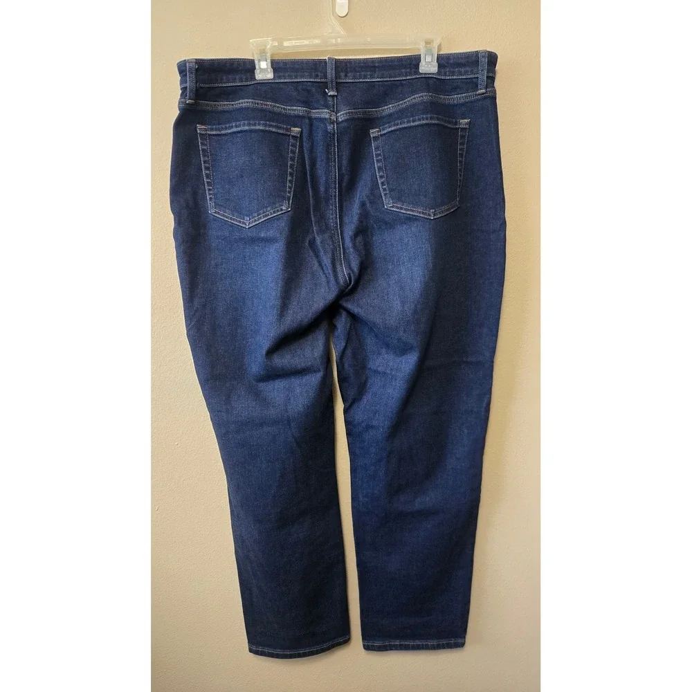 NYDJ Boyfriend Jeans Dark Wash Lift Tuck Technology Denim Size 16 Womens